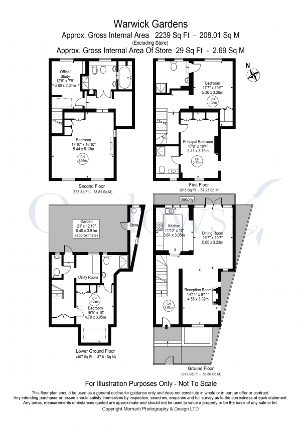 Floor Plan Image for 4 Bedroom Terraced House for Sale in Warwick Gardens, London