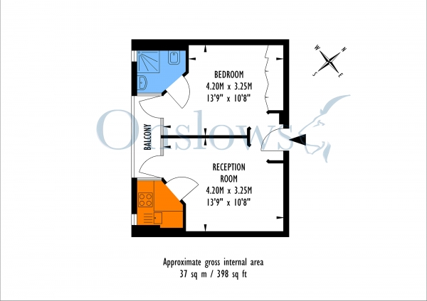 Floor Plan Image for 1 Bedroom Apartment to Rent in Sloane Avenue Mansions, London