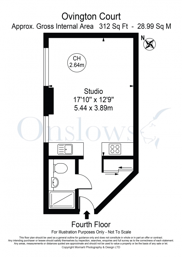 Floor Plan Image for Studio to Rent in Ovington Court, London