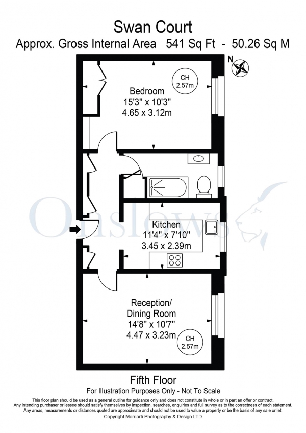 Floor Plan Image for 1 Bedroom Apartment to Rent in Swan Court, Chelsea Manor Street, London