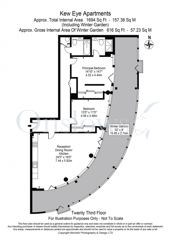 Floor Plan Image for 2 Bedroom Apartment to Rent in Kew Eye Apartments, London