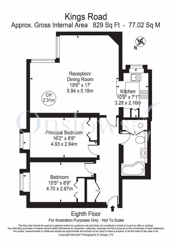 Floor Plan Image for 2 Bedroom Apartment to Rent in Kings Road, London