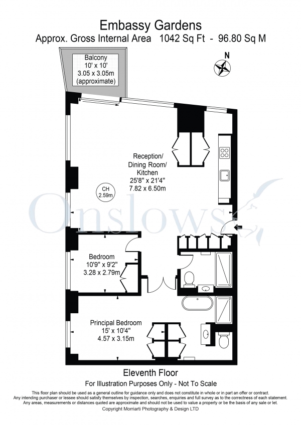 Floor Plan Image for 2 Bedroom Apartment for Sale in Embassy Gardens, 8 New Union Square, London