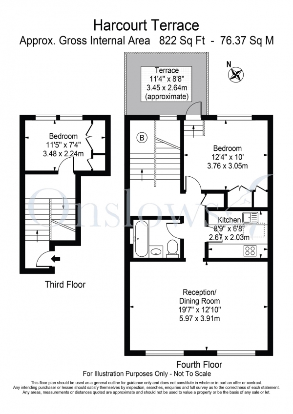 Floor Plan Image for 2 Bedroom Apartment to Rent in Harcourt Terrace, London