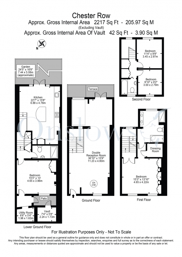 Floor Plan Image for 4 Bedroom Terraced House for Sale in Chester Row, Belgravia, London