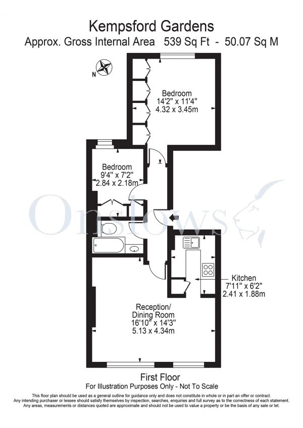 Floor Plan Image for 2 Bedroom Apartment to Rent in Kempsford Gardens, London