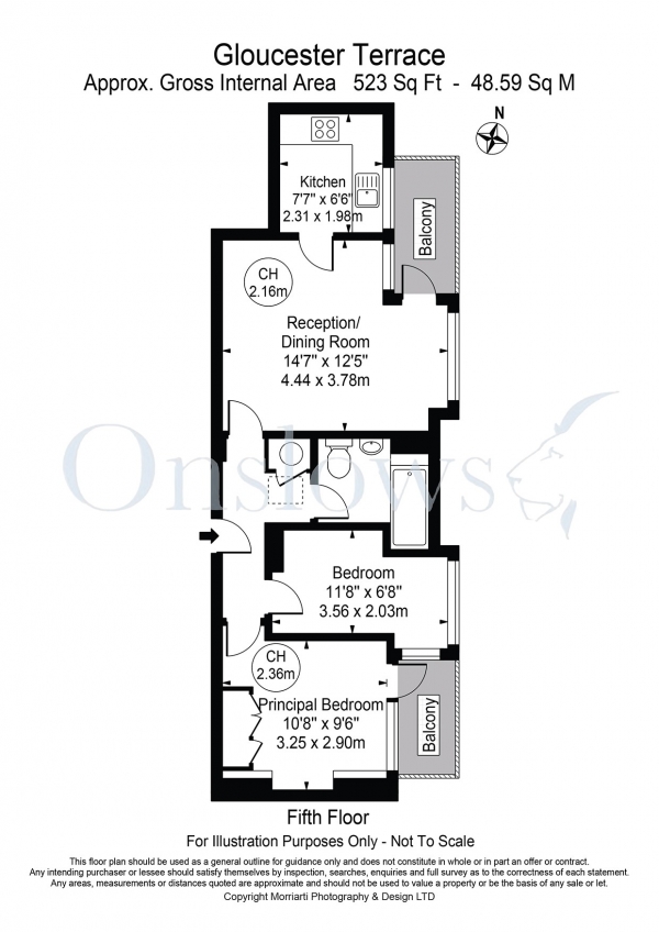 Floor Plan Image for 2 Bedroom Apartment for Sale in Gloucester Terrace, London