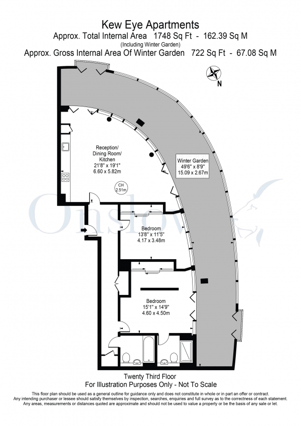 Floor Plan Image for 2 Bedroom Apartment to Rent in Kew Eye Apartments, London