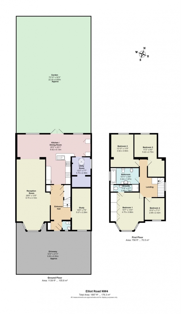 Floor Plan Image for 5 Bedroom Detached House for Sale in Elliot Road, London