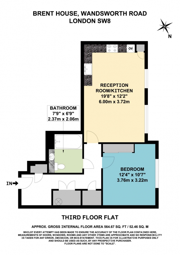 Floor Plan Image for 1 Bedroom Flat for Sale in Wandsworth Road, Nine Elms