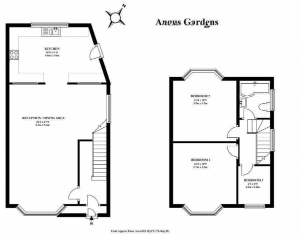 Floor Plan Image for 3 Bedroom Semi-Detached House for Sale in Augus Gardens, Colindale