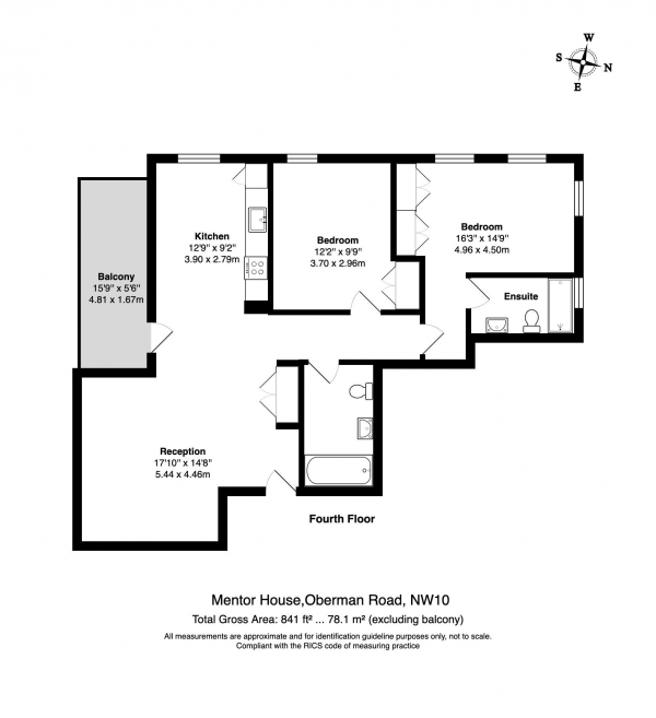 Floor Plan Image for 2 Bedroom Apartment for Sale in Middle Yard, Neasden