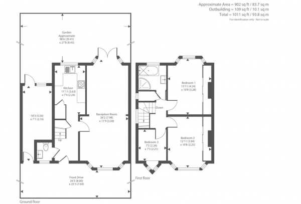 Floor Plan Image for 3 Bedroom Semi-Detached House for Sale in Ellesmere Avenue, Mill Hill