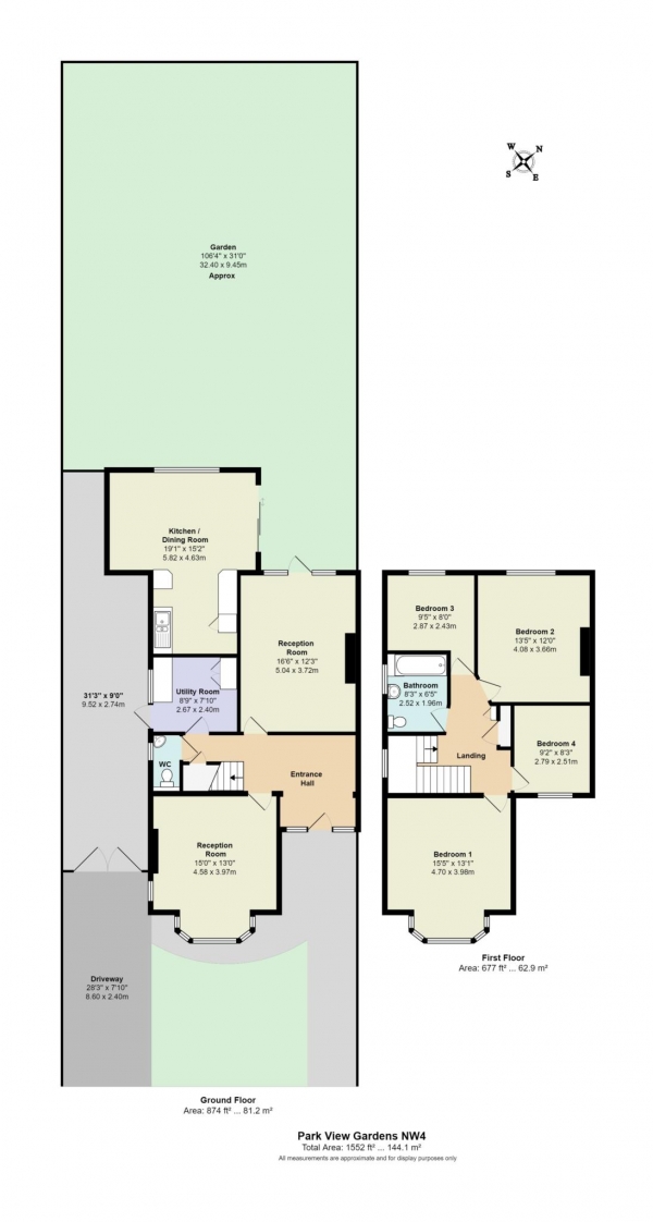 Floor Plan Image for 4 Bedroom Semi-Detached House for Sale in Park View Gardens, London