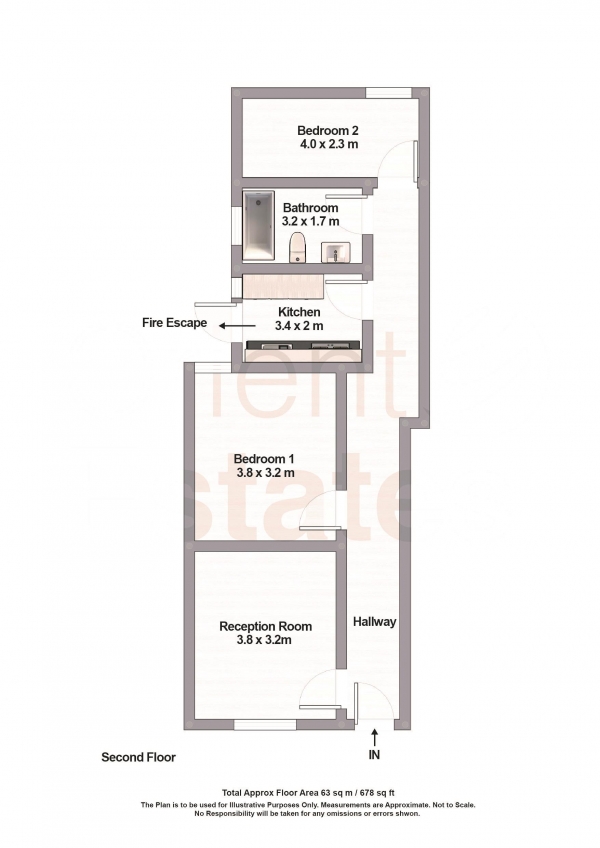 Floor Plan Image for 2 Bedroom Flat for Sale in Parade Mansions, Hendon Central