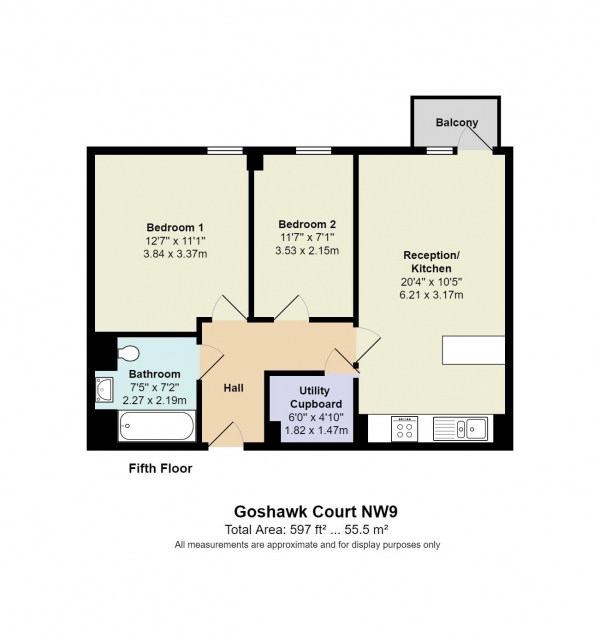 Floor Plan Image for 2 Bedroom Apartment for Sale in Shearwater Drive, London