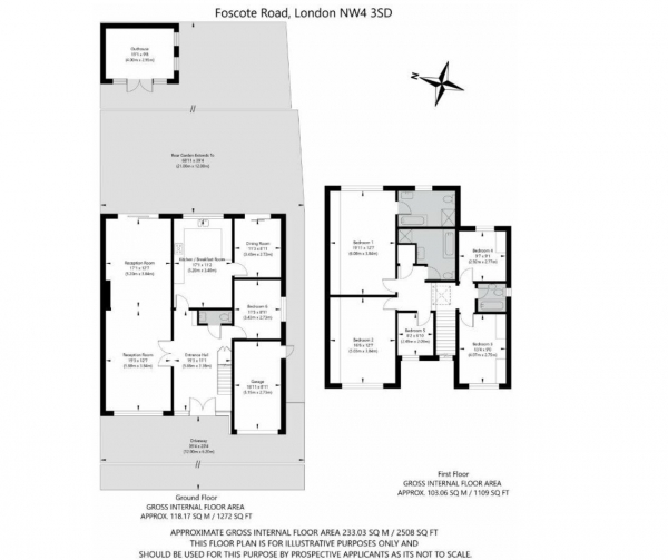 Floor Plan Image for 6 Bedroom Detached House for Sale in Foscote Road, Hendon