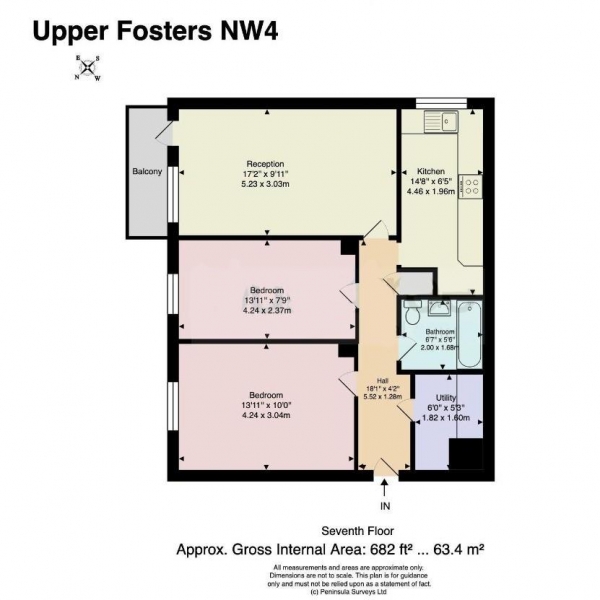 Floor Plan Image for 2 Bedroom Flat for Sale in Upper Fosters, London