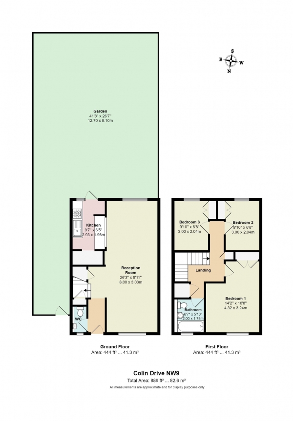 Floor Plan Image for 3 Bedroom End of Terrace House for Sale in Colin Drive, London