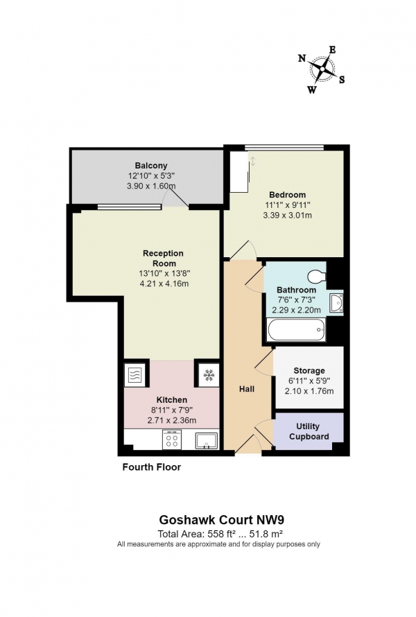 Floor Plan Image for 1 Bedroom Flat for Sale in Shearwater Drive, London