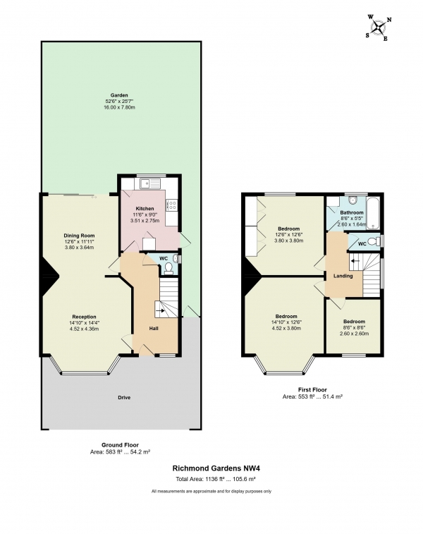 Floor Plan Image for 3 Bedroom Semi-Detached House for Sale in Richmond Gardens, London