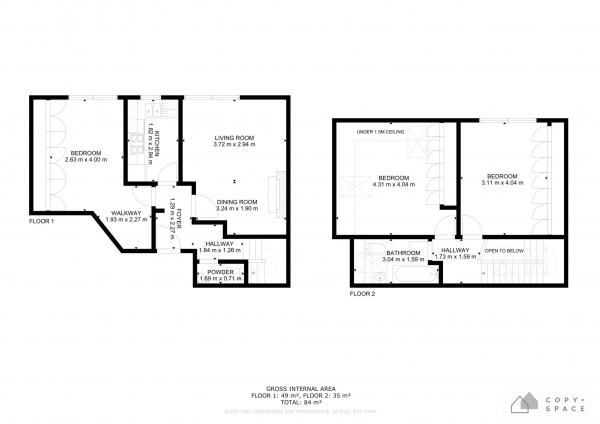 Floor Plan Image for 3 Bedroom Flat for Sale in Minster Road, London