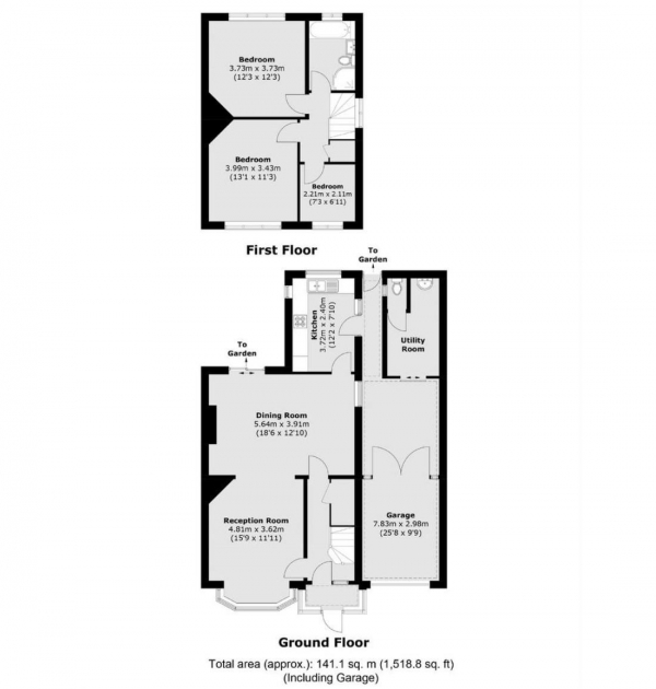 Floor Plan Image for 3 Bedroom Link Detached House for Sale in Shirehall Lane, London