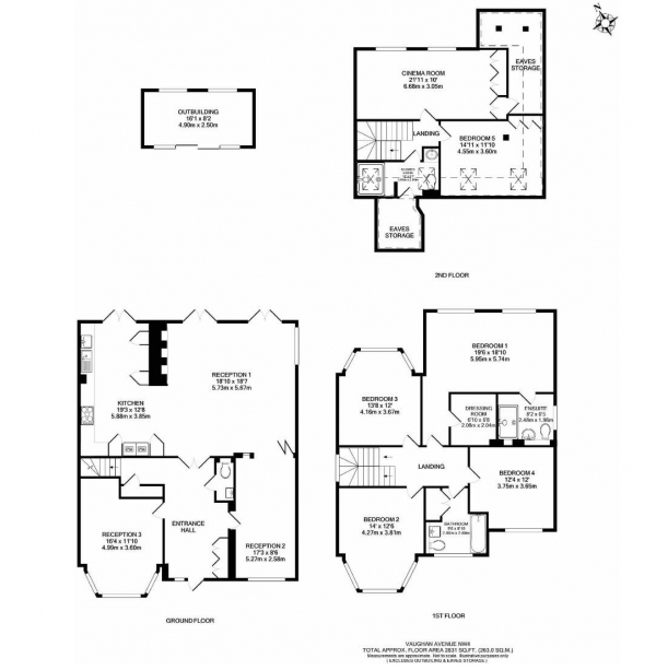 Floor Plan Image for 6 Bedroom Detached House for Sale in Vaughan Avenue, London