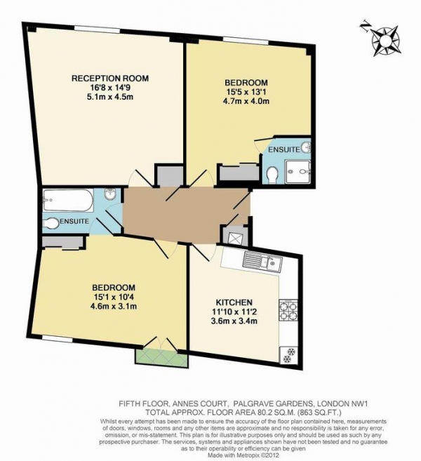 Floor Plan Image for 2 Bedroom Apartment for Sale in Palgrave Gardens, London