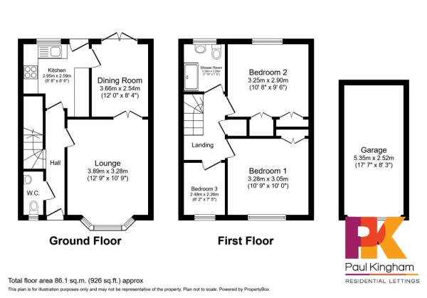 Floor Plan Image for 3 Bedroom Terraced House to Rent in Wynbury Drive, High Wycombe