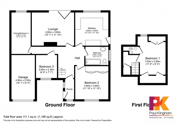 Floor Plan Image for 4 Bedroom Detached House to Rent in Sedgmoor Gardens, Flackwell Heath