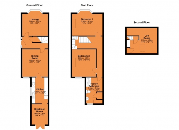 Floor Plan Image for 2 Bedroom Terraced House for Sale in Stephen Street, New Bilton