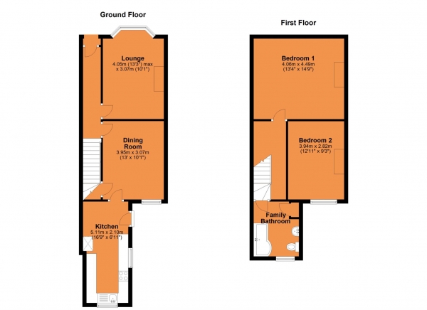 Floor Plan for 2 Bedroom Terraced House for Sale in Spring Street, Rugby Town Centre, Rugby Town Centre, CV21, 3HH -  &pound175,000