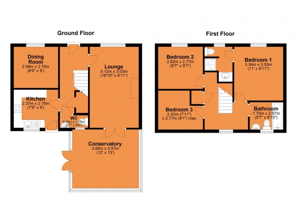 Floor Plan Image for 3 Bedroom Detached House for Sale in Church View, Ryton On Dunsmore