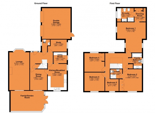 Floor Plan for 5 Bedroom Detached House for Sale in Cave Close, Cawston, Cawston, CV22, 7GL - Guide Price &pound600,000