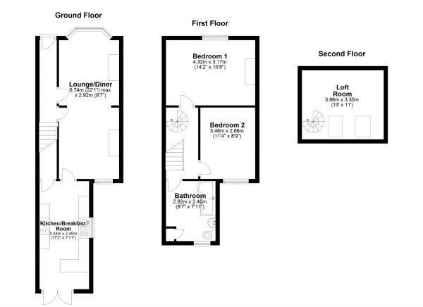 Floor Plan Image for 2 Bedroom Terraced House for Sale in Winfield Street, Rugby Town Centre