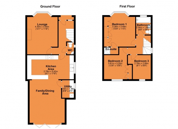 Floor Plan for 3 Bedroom Semi-Detached House for Sale in Stanley Road, Hillmorton, CV21, 3UE - Guide Price &pound400,000