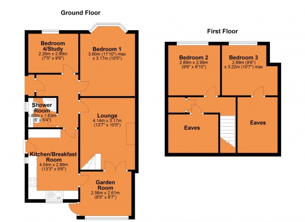 Floor Plan Image for 3 Bedroom Semi-Detached House for Sale in Tennyson Avenue, Rugby