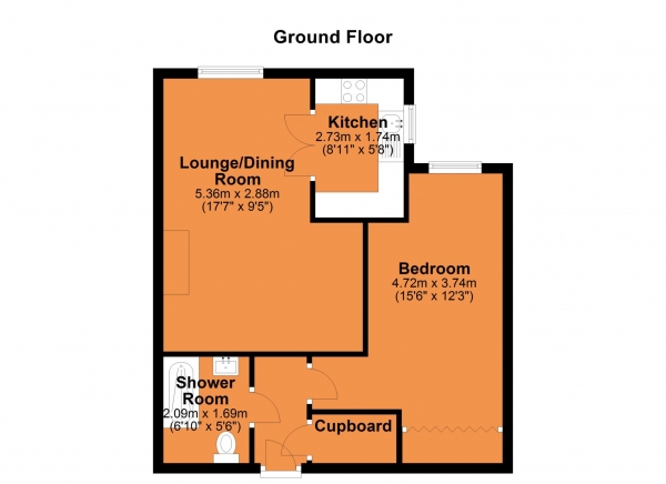 Floor Plan Image for 1 Bedroom Flat for Sale in Ross Court, Curie Close, Rugby Town Centre