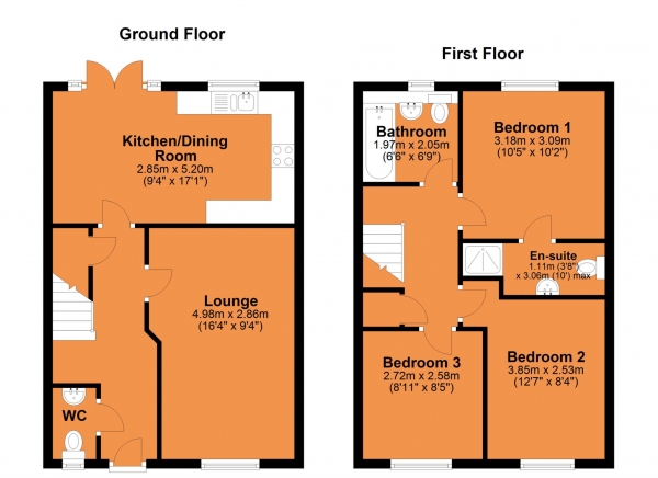 Floor Plan Image for 3 Bedroom Semi-Detached House for Sale in Poulson Road, Houlton