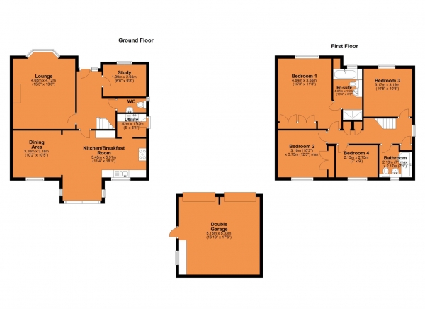 Floor Plan Image for 4 Bedroom Detached House for Sale in Rowe Close, Hillmorton