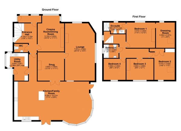 Floor Plan Image for 4 Bedroom Detached House for Sale in THE OLD POST OFFICE, Warren Road, Hillmorton