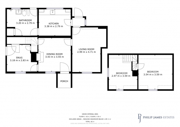 Floor Plan Image for 2 Bedroom Detached House for Sale in Church End, Shalford