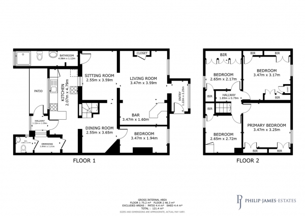 Floor Plan for 4 Bedroom Terraced House for Sale in Beards Terrace, Coggeshall, Coggeshall, CO6, 1TB -  &pound340,000