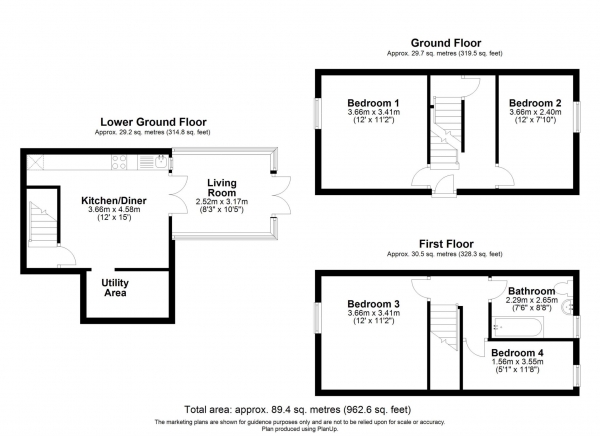 Floor Plan Image for 4 Bedroom Terraced House for Sale in Alexandra Terrace, Lincoln