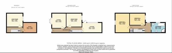 Floor Plan Image for 3 Bedroom Terraced House for Sale in Monks Road, Lincoln, LN2 5LB