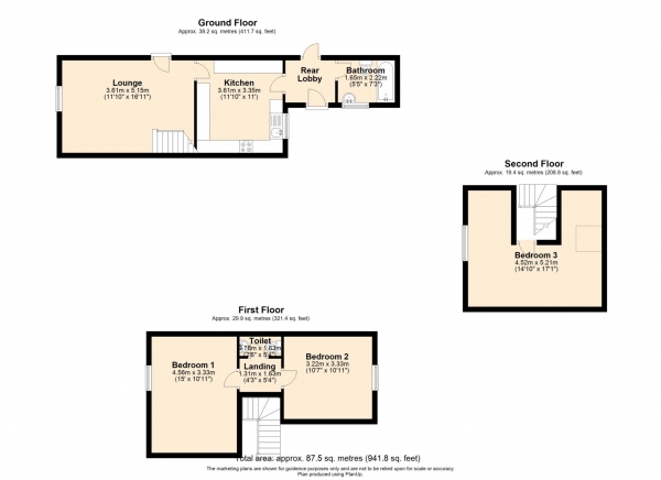 Floor Plan Image for 3 Bedroom End of Terrace House for Sale in Belmont Street, Lincoln