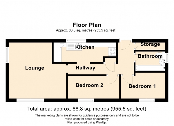 Floor Plan Image for 2 Bedroom Flat for Sale in Alness Close, Lincoln