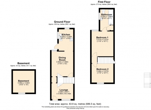 Floor Plan Image for 2 Bedroom Terraced House for Sale in Monson Street, Lincoln