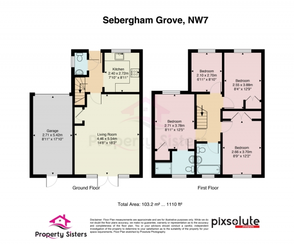 Floor Plan Image for 4 Bedroom Property for Sale in Sebergham Grove, Mill Hill, NW7